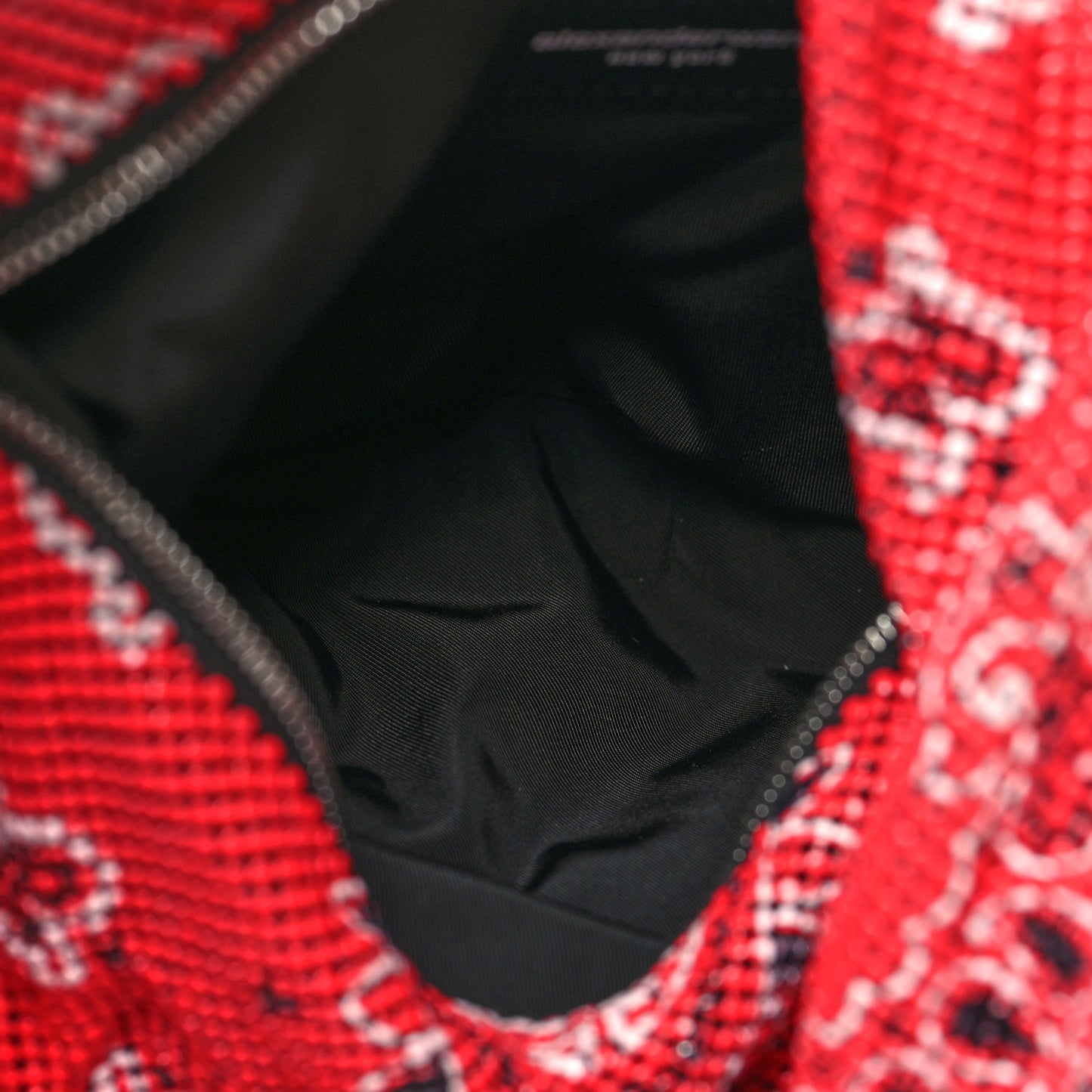 Twill Chainmail Mesh Printed Bandana Scarf Bag Bright Red