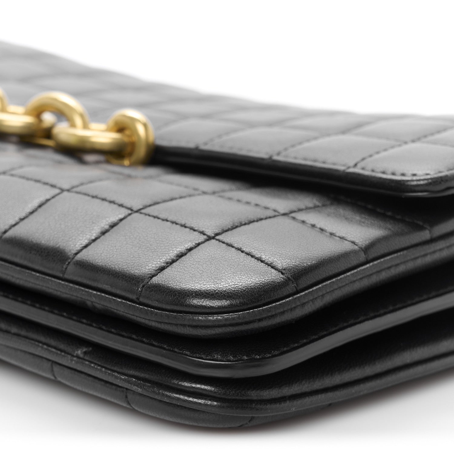 Saint Laurent Lambskin Carre Quilted Le Maillon Satchel Black 10 of 10