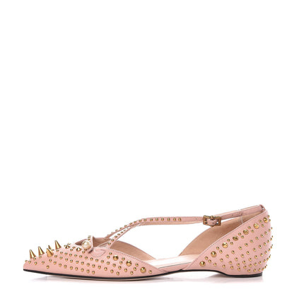 Gucci Malaga Kid Studded Pointed Toe Unia Flats 38.5 Perfect Pink 1 of 8