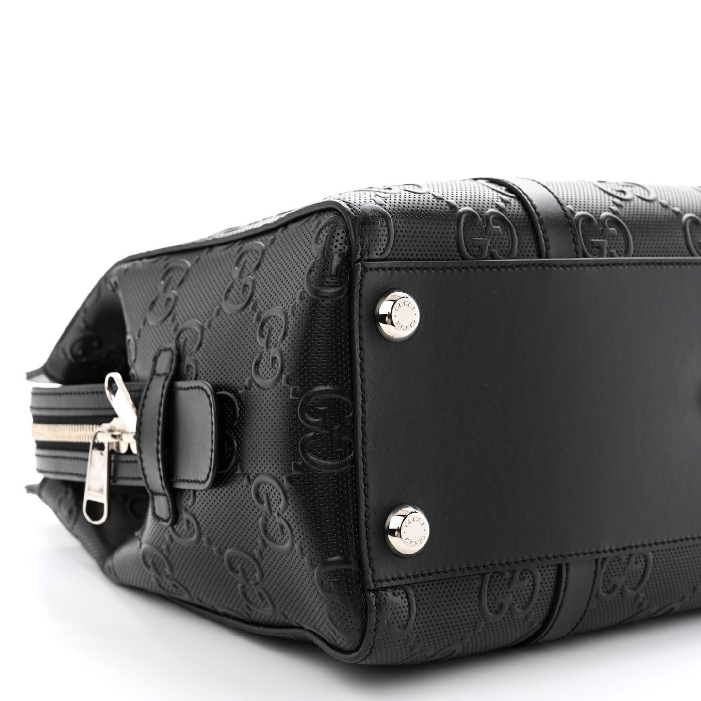 Calfskin GG Tennis Embossed Tote Bag Black