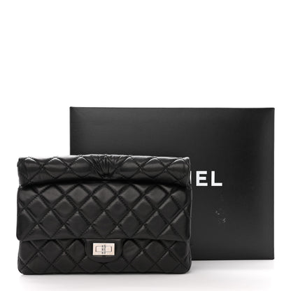 Chanel Lambskin Quilted Large Roll 2.55 Reissue Clutch Black 11 of 11
