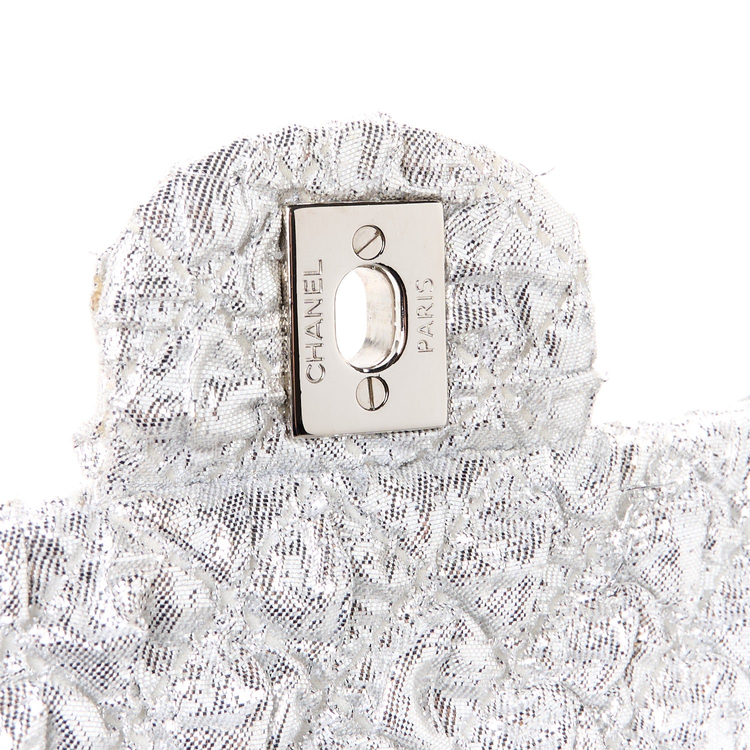 Chanel Metallic Lame Quilted Small Double Flap Silver 7 of 12