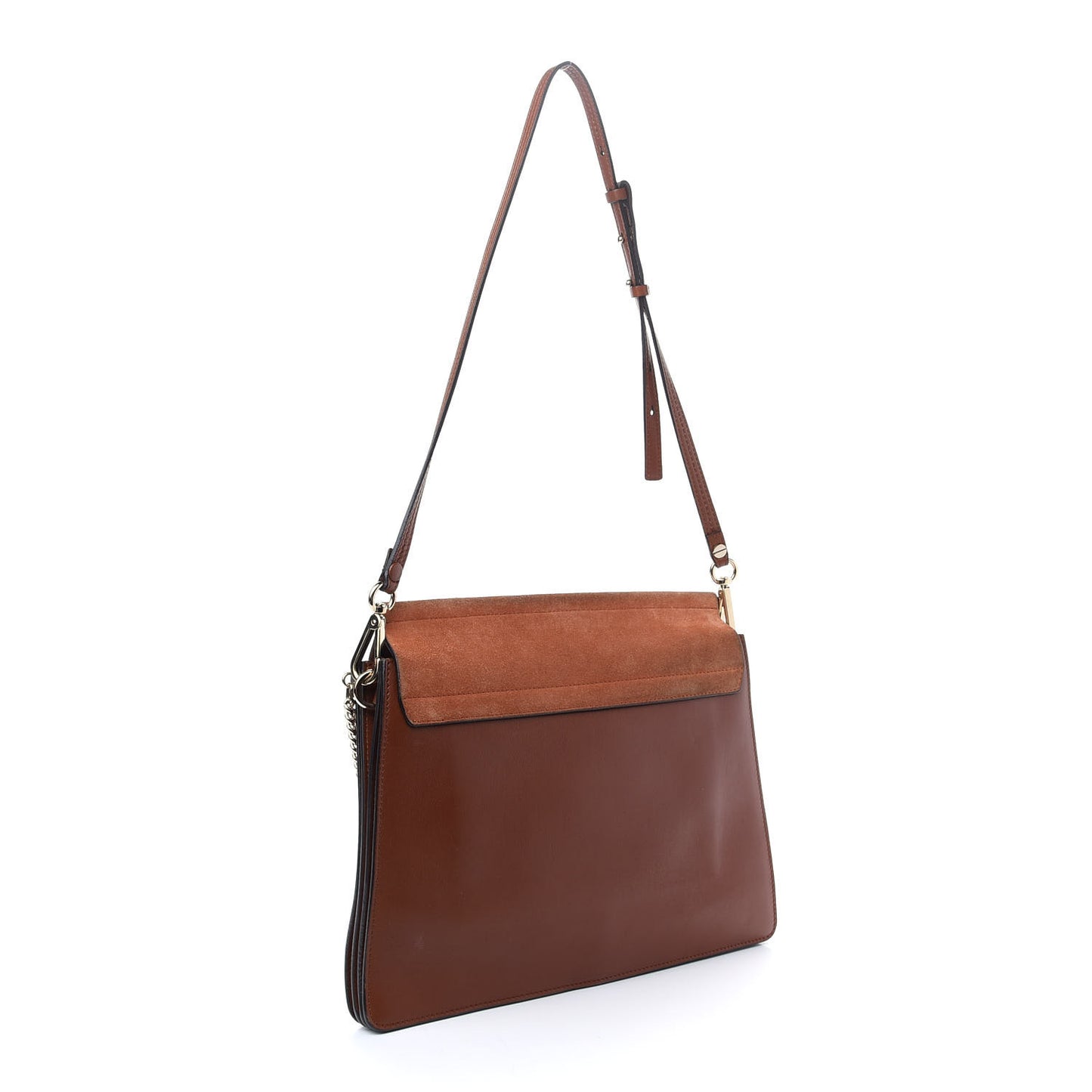 Suede Calfskin Medium Faye Shoulder Bag Tobacco