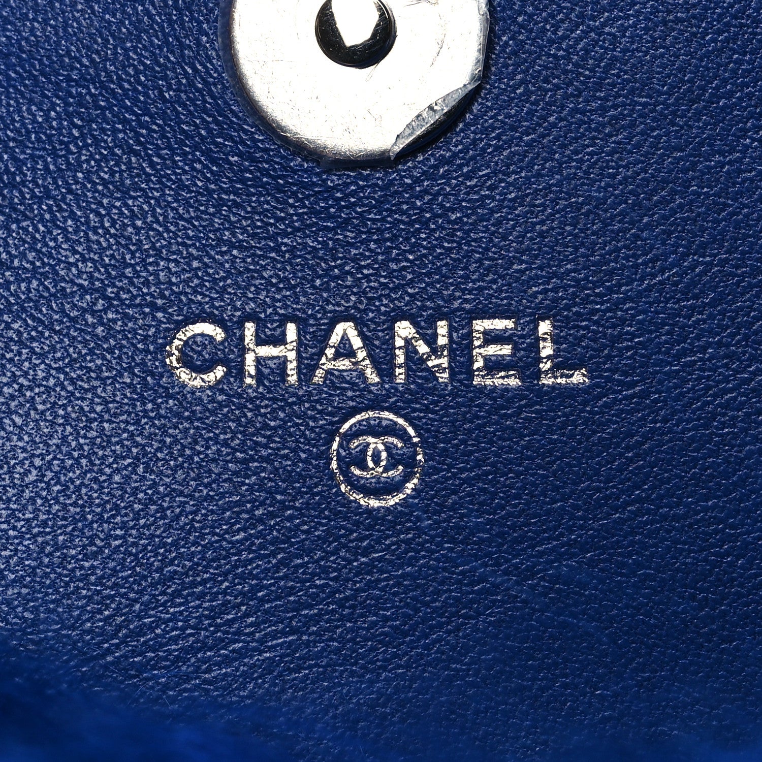 Chanel Shearling Lambskin CC Hook Card Holder Blue 6 of 9