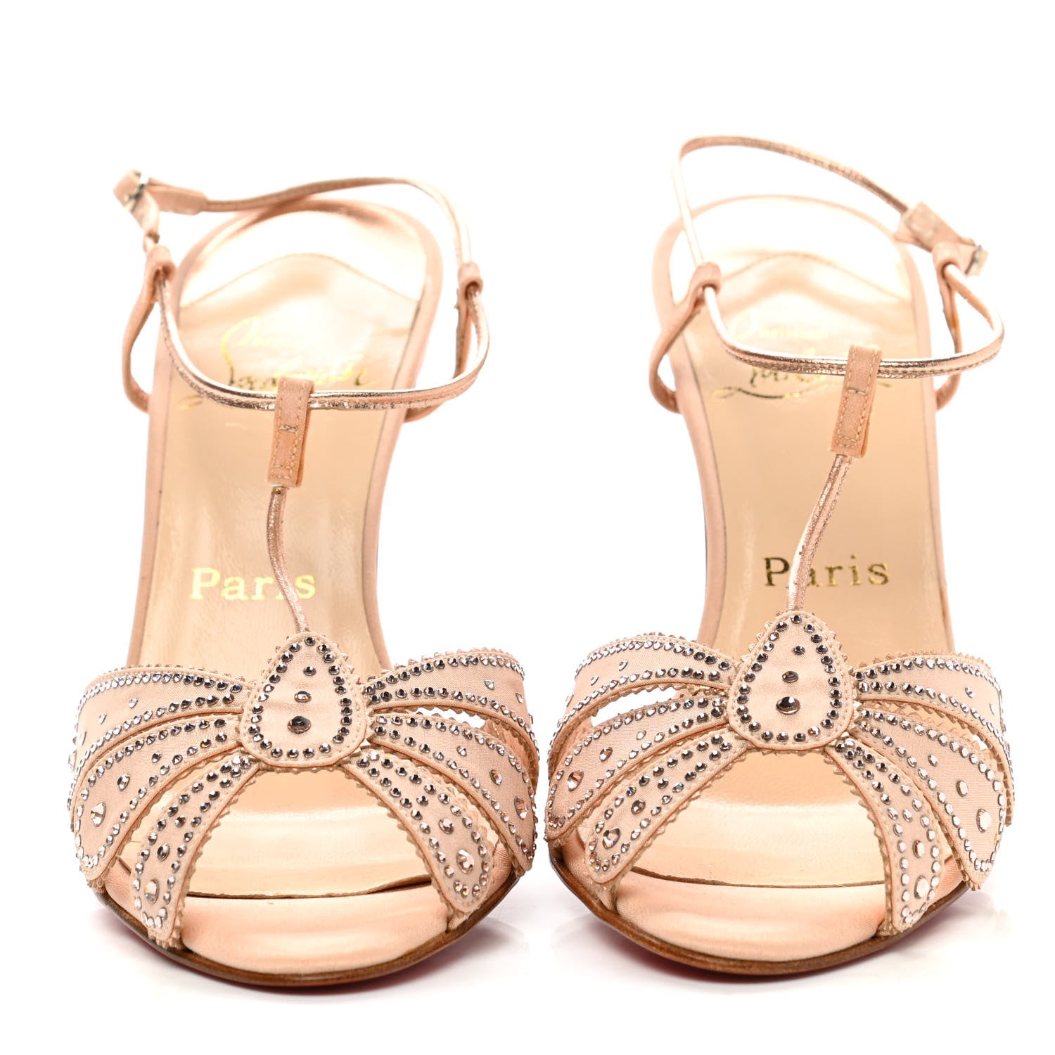 Christian Louboutin Margarita Embellished 100 Sandals 38 Nude 2 of 7