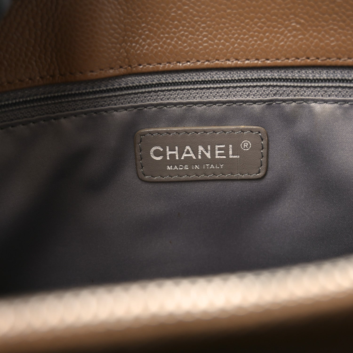 Chanel Caviar Quilted Grand Shopping Tote GST Dark Beige 6 of 10