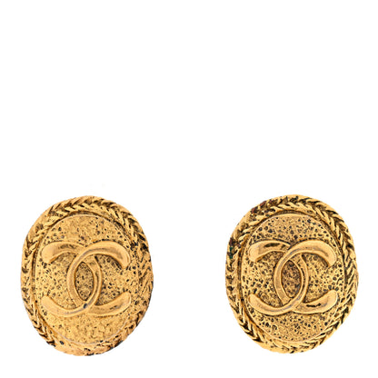 Chanel Metal CC Clip On Earrings Gold 1 of 4