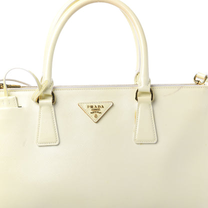 Prada Saffiano Vernice Medium Galleria Double Zip Tote Bianco 13 of 22