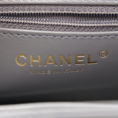 Chanel Shiny Aged Calfskin Quilted Nano Kelly Shopper Grey 6 of 11