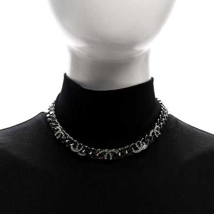 Chanel Ruthenium Crystal Chain CC Choker Necklace 2 of 5