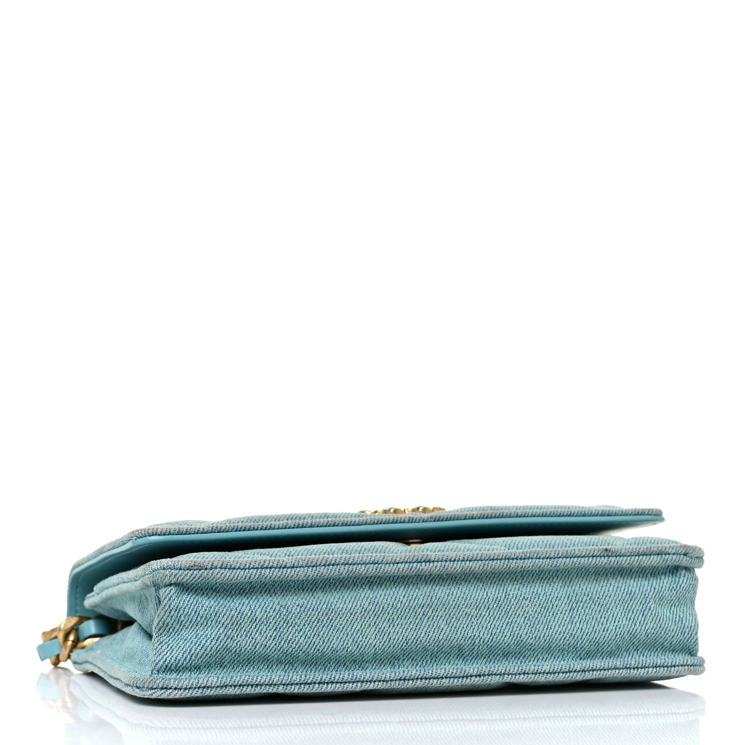 Chanel Denim Quilted Chanel 19 Wallet On Chain WOC Neon Blue 3 of 8