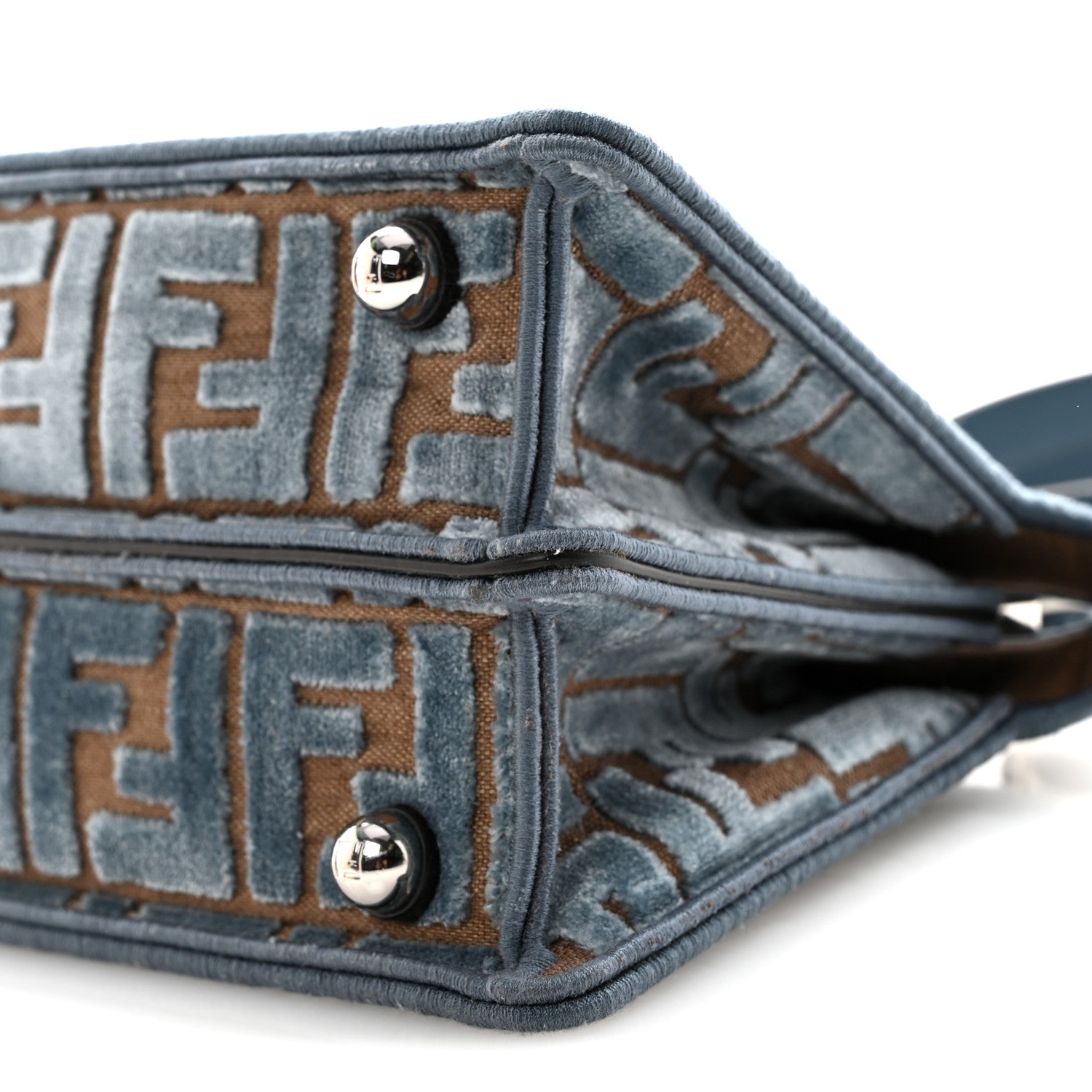Fendi Velvet Jacquard FF Small Peekaboo I SEE U Satchel Anice 9 of 9