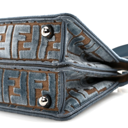 Fendi Velvet Jacquard FF Small Peekaboo I SEE U Satchel Anice 9 of 9