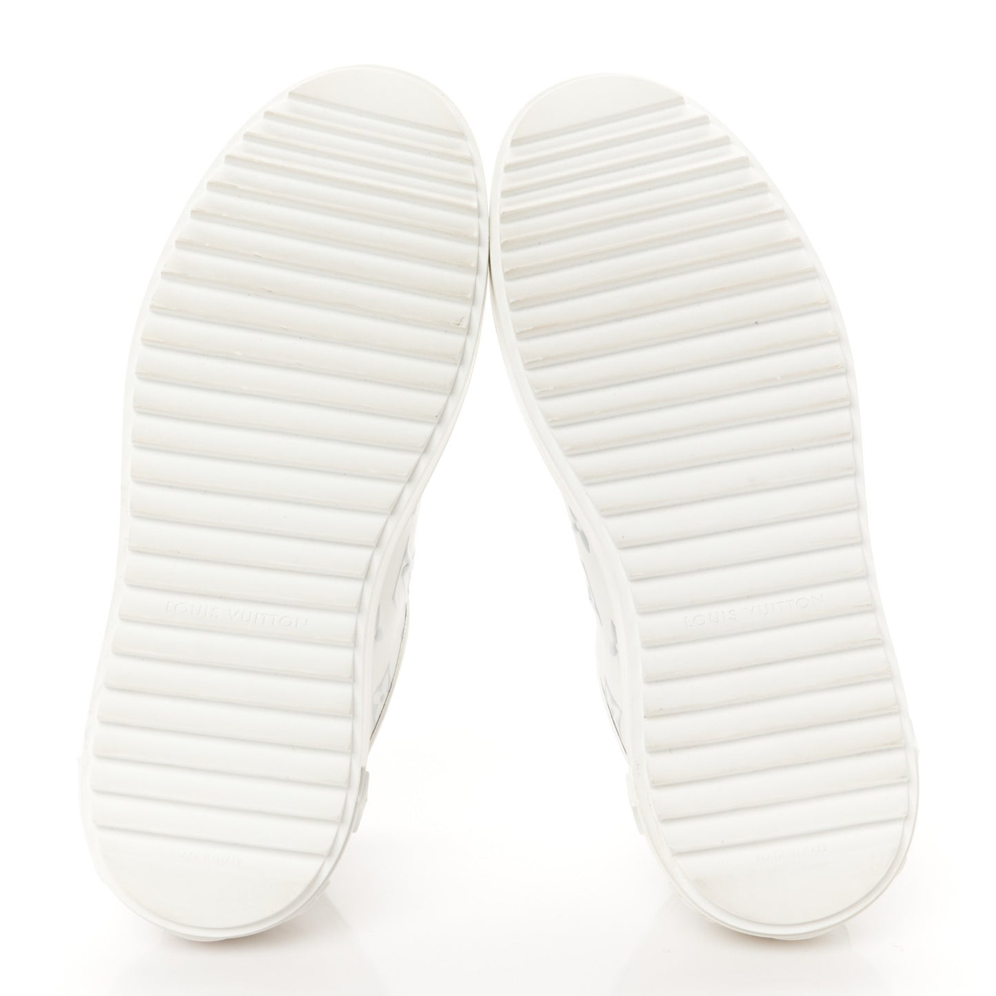 Calfskin Monogram Debossed Time Out Sneakers 36 White Silver