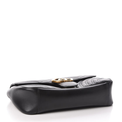 Gucci Calfskin Matelasse Small GG Marmont Shoulder Bag Black 4 of 9