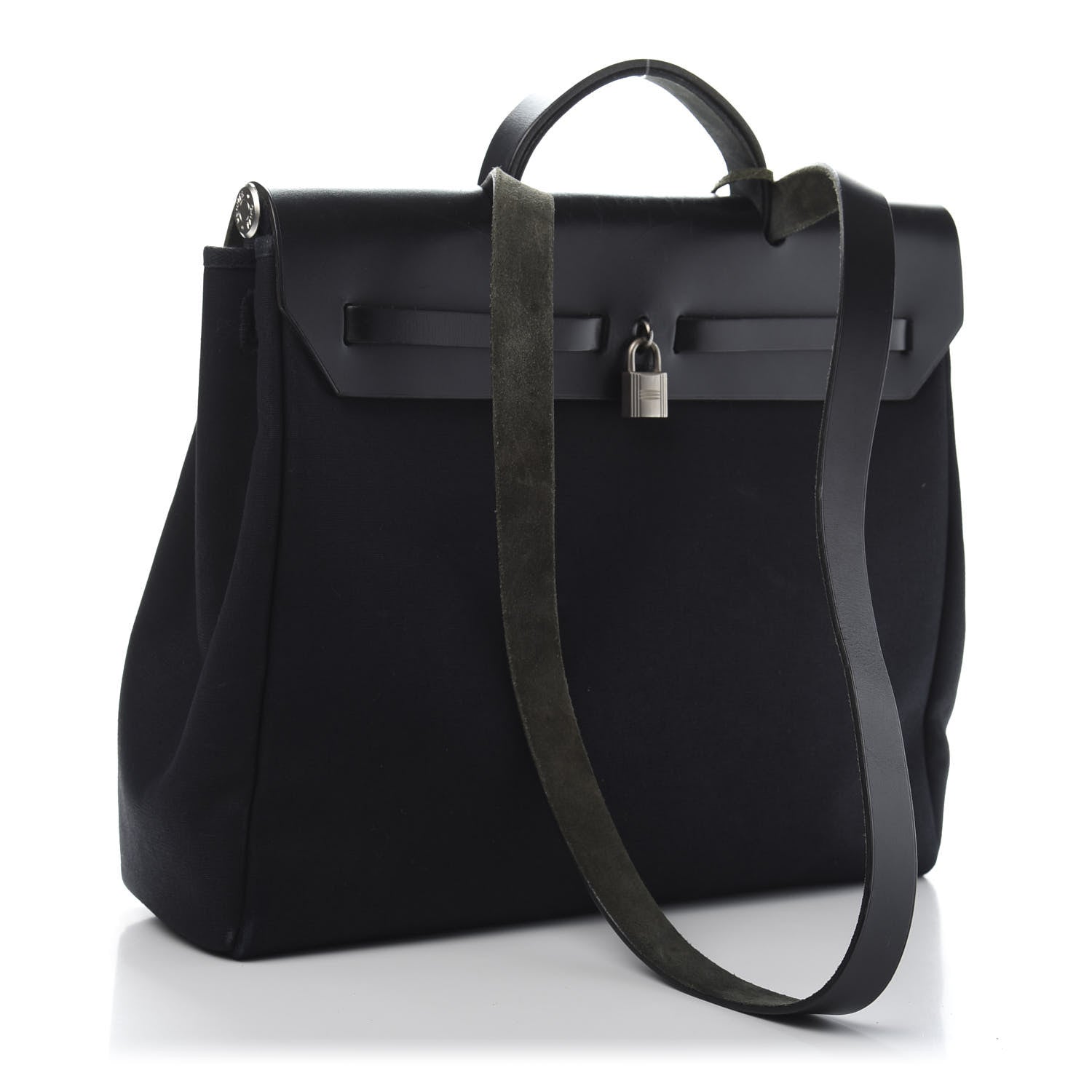 Hermes Toile Vache Calfskin Herbag 39 MM Black 4 of 19