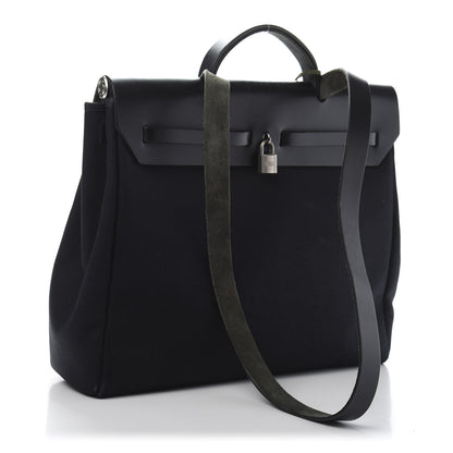 Hermes Toile Vache Calfskin Herbag 39 MM Black 4 of 19