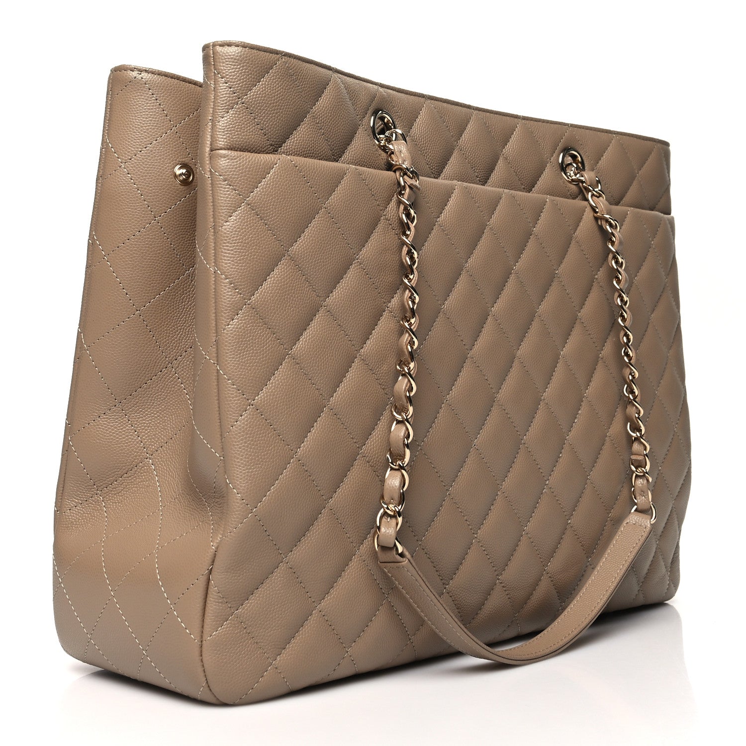 Chanel Caviar Quilted Large Shopping Tote Dark Beige 3 of 10