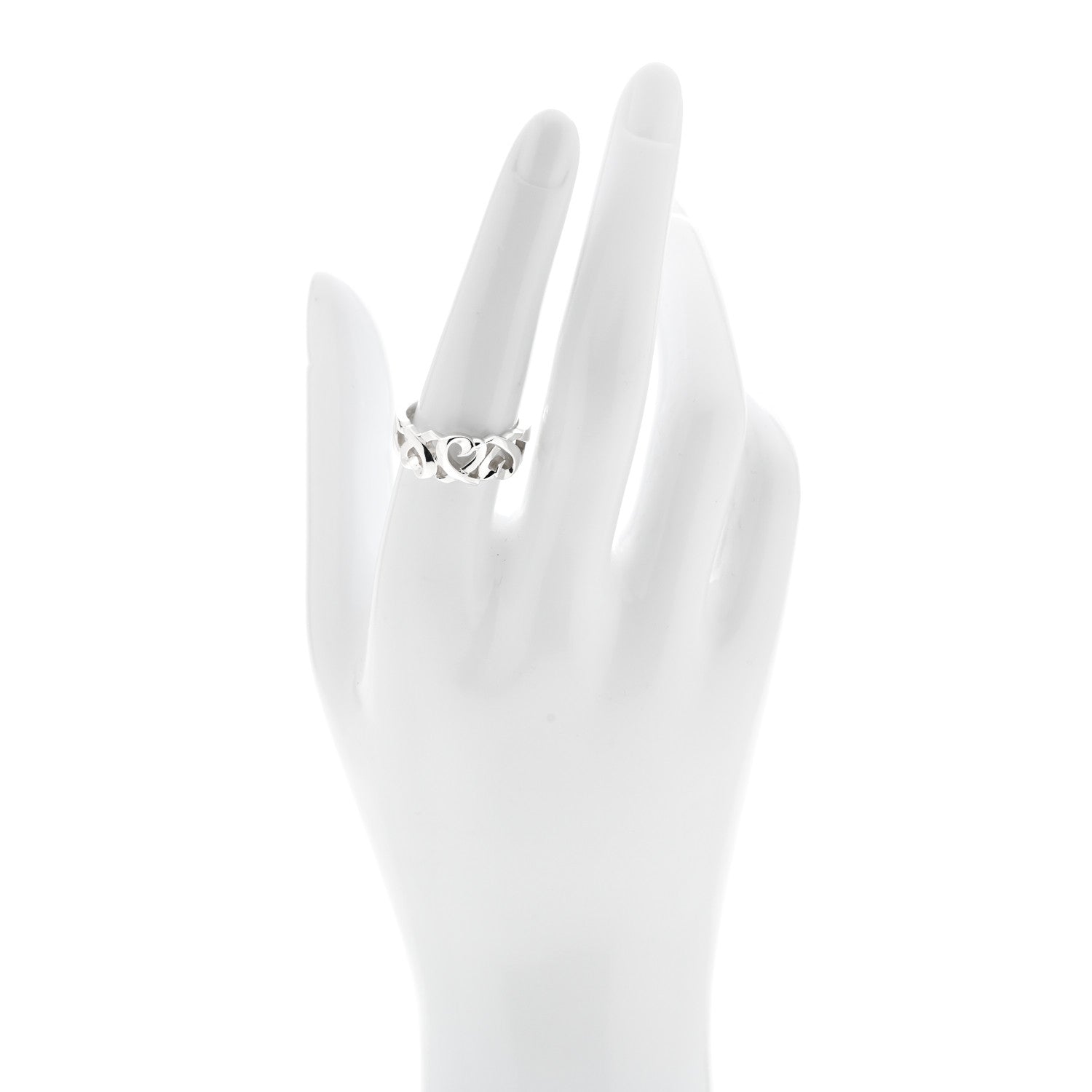 Tiffany Sterling Silver Paloma Picasso Loving Hearts Ring 54 7 2 of 6