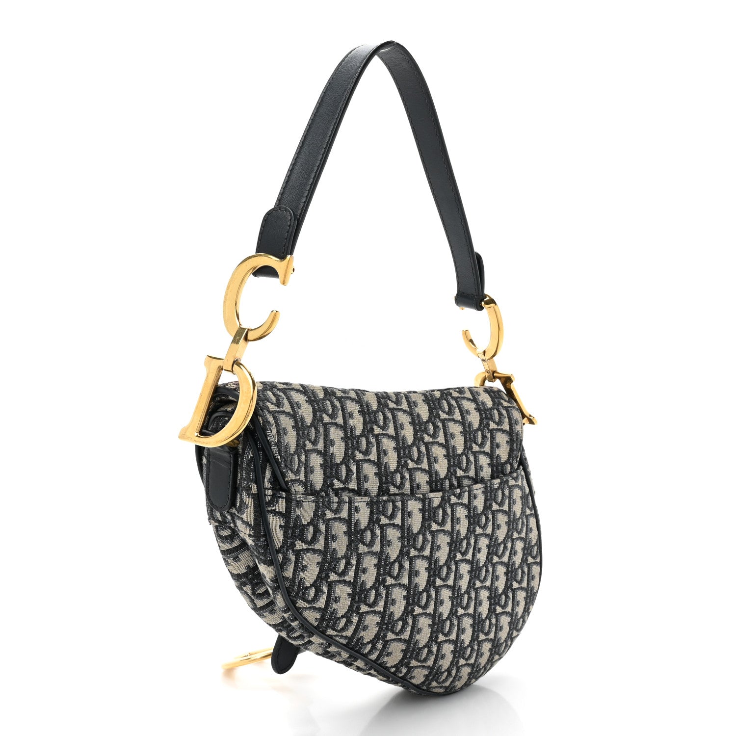 Christian Dior Oblique Saddle Bag Blue 3 of 12
