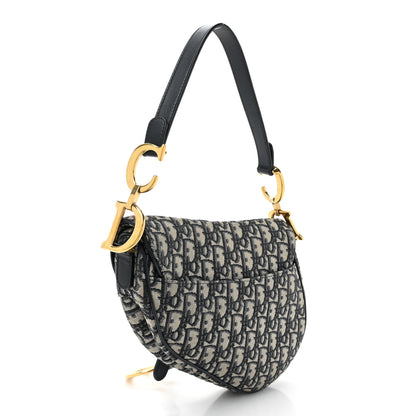 Christian Dior Oblique Saddle Bag Blue 3 of 12