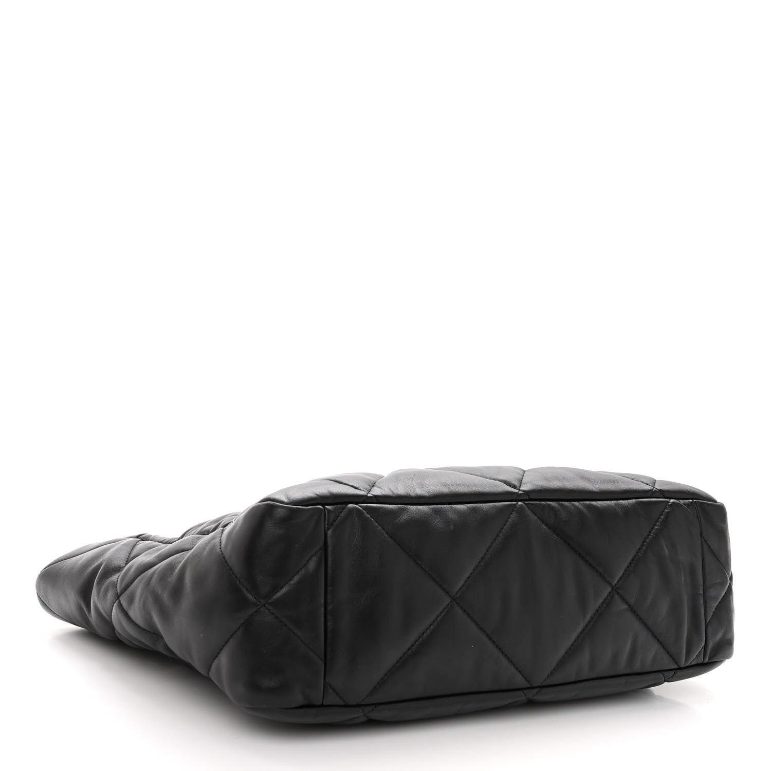 Chanel Lambskin Quilted Chanel 19 East West Shopping Bag Black 4 of 10