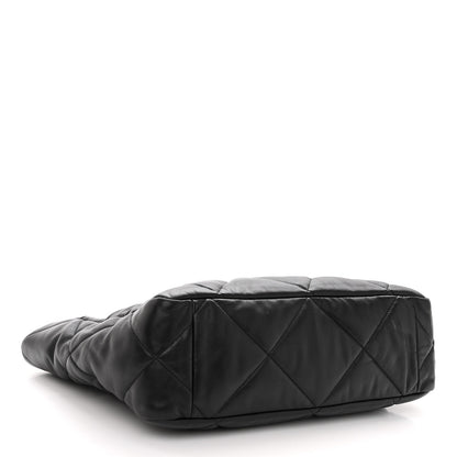 Chanel Lambskin Quilted Chanel 19 East West Shopping Bag Black 4 of 10