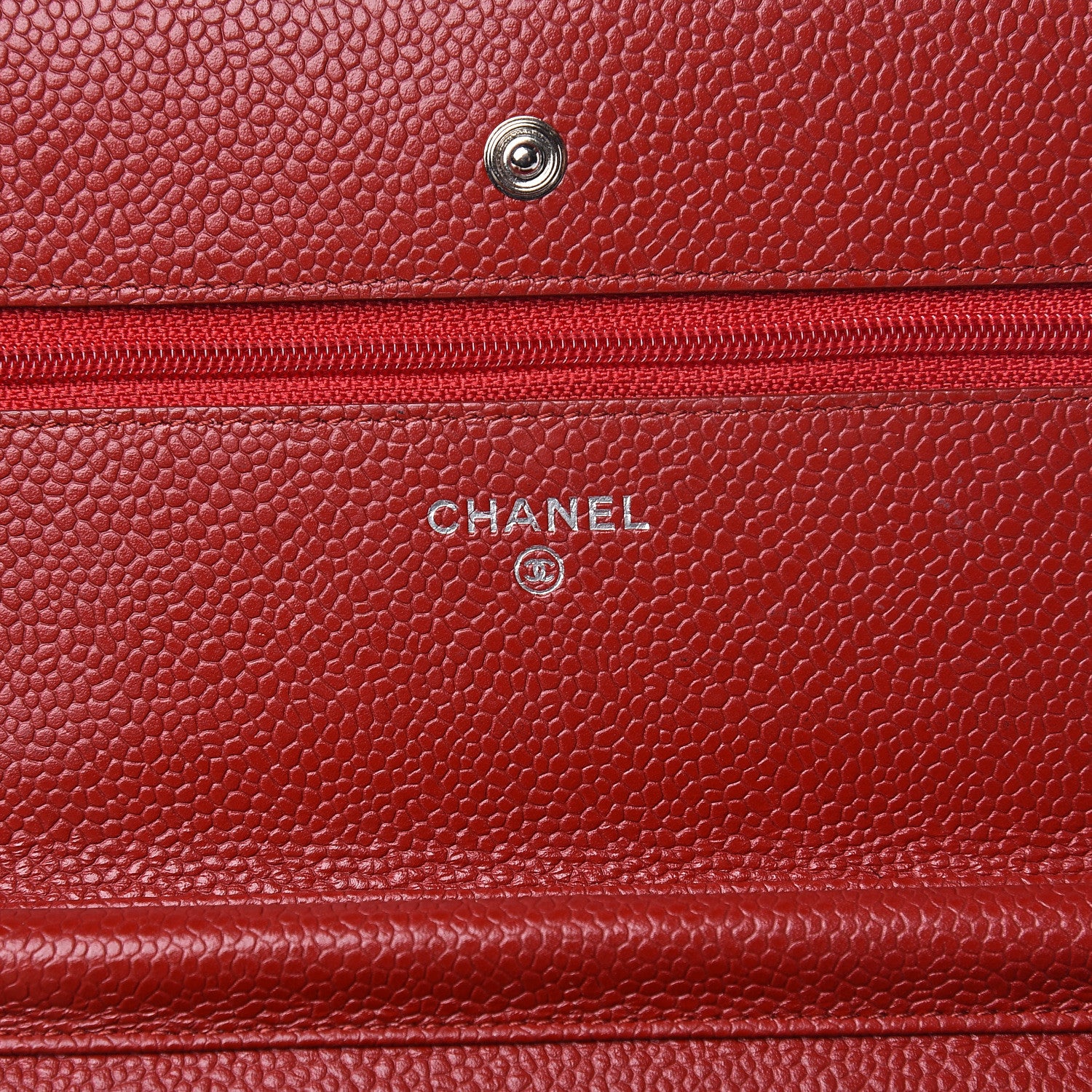 Chanel Caviar Quilted Wallet on Chain WOC Red 6 of 15