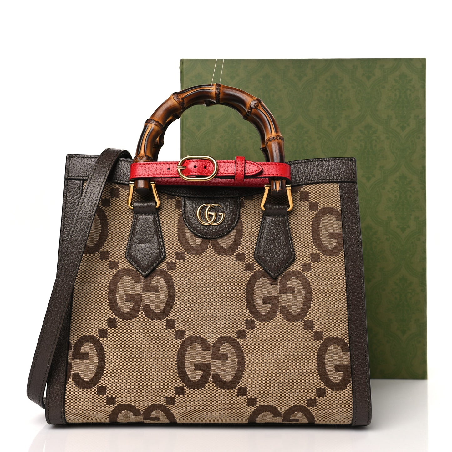 Monogram Jumbo GG Textured Dollar Calfskin Small Diana Tote Bag Camel Ebony New Acero Pomegranate Red