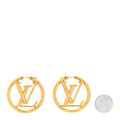 Louis Vuitton Metal Louise Hoop Earrings Gold 2 of 5