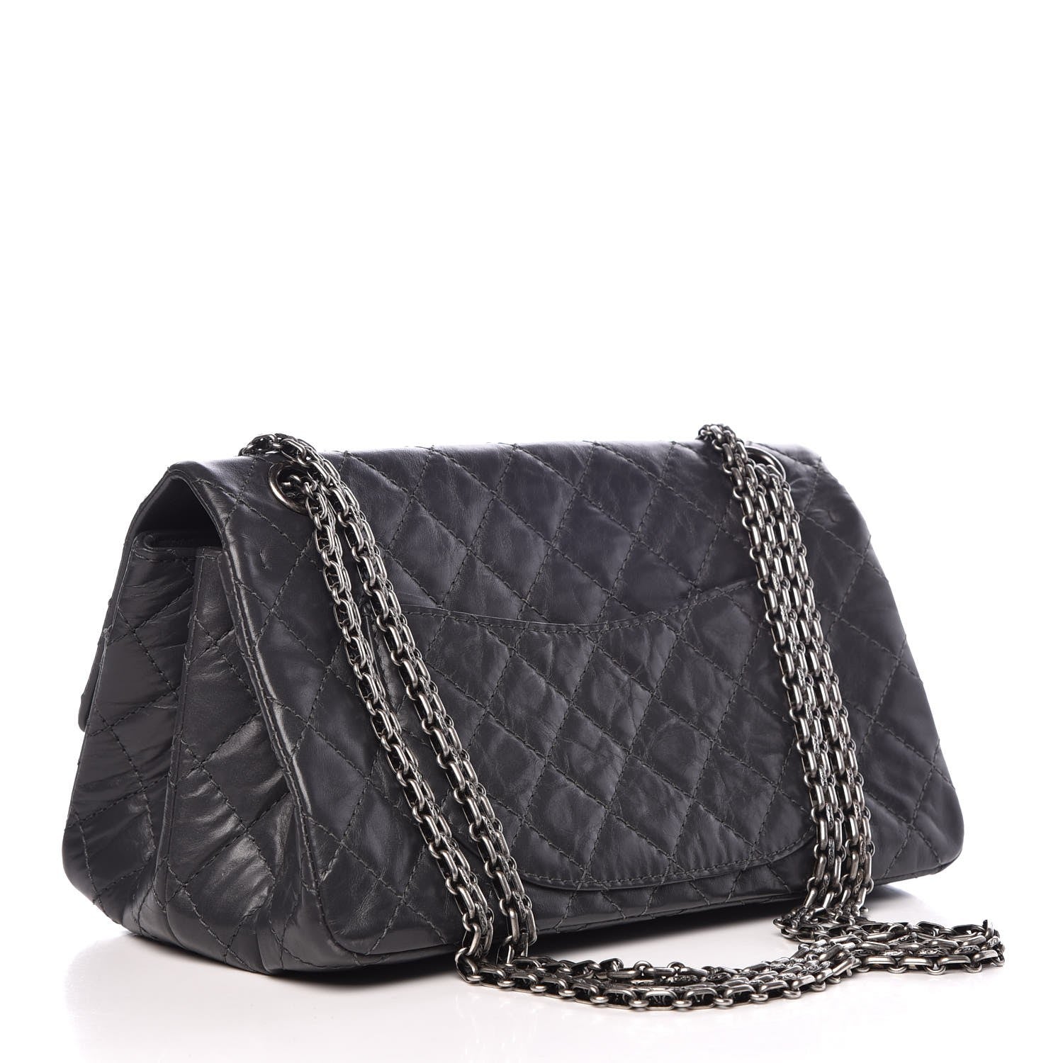 Chanel Aged Calfskin Accordion Reissue 2.55 Flap Dark Grey 4 of 9
