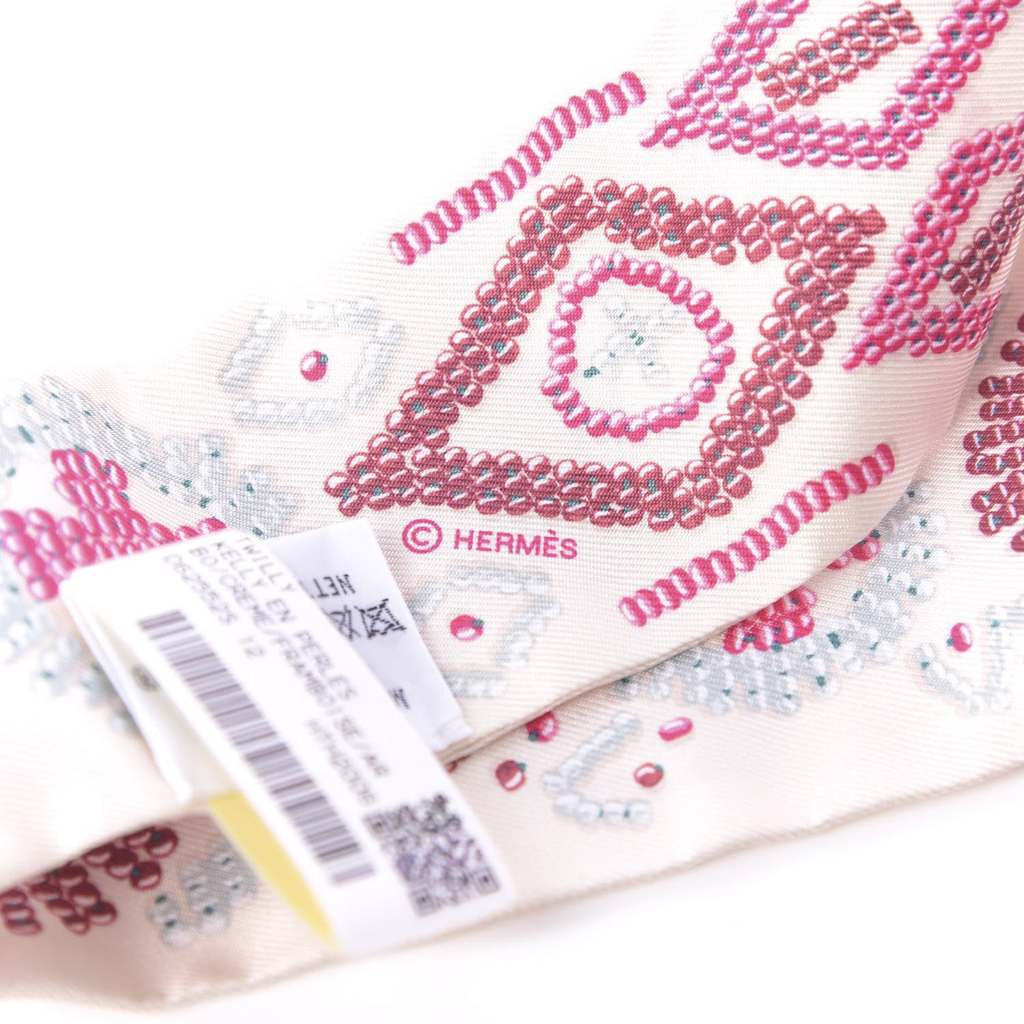 Silk Kelly En Perles Twilly Creme Framboise