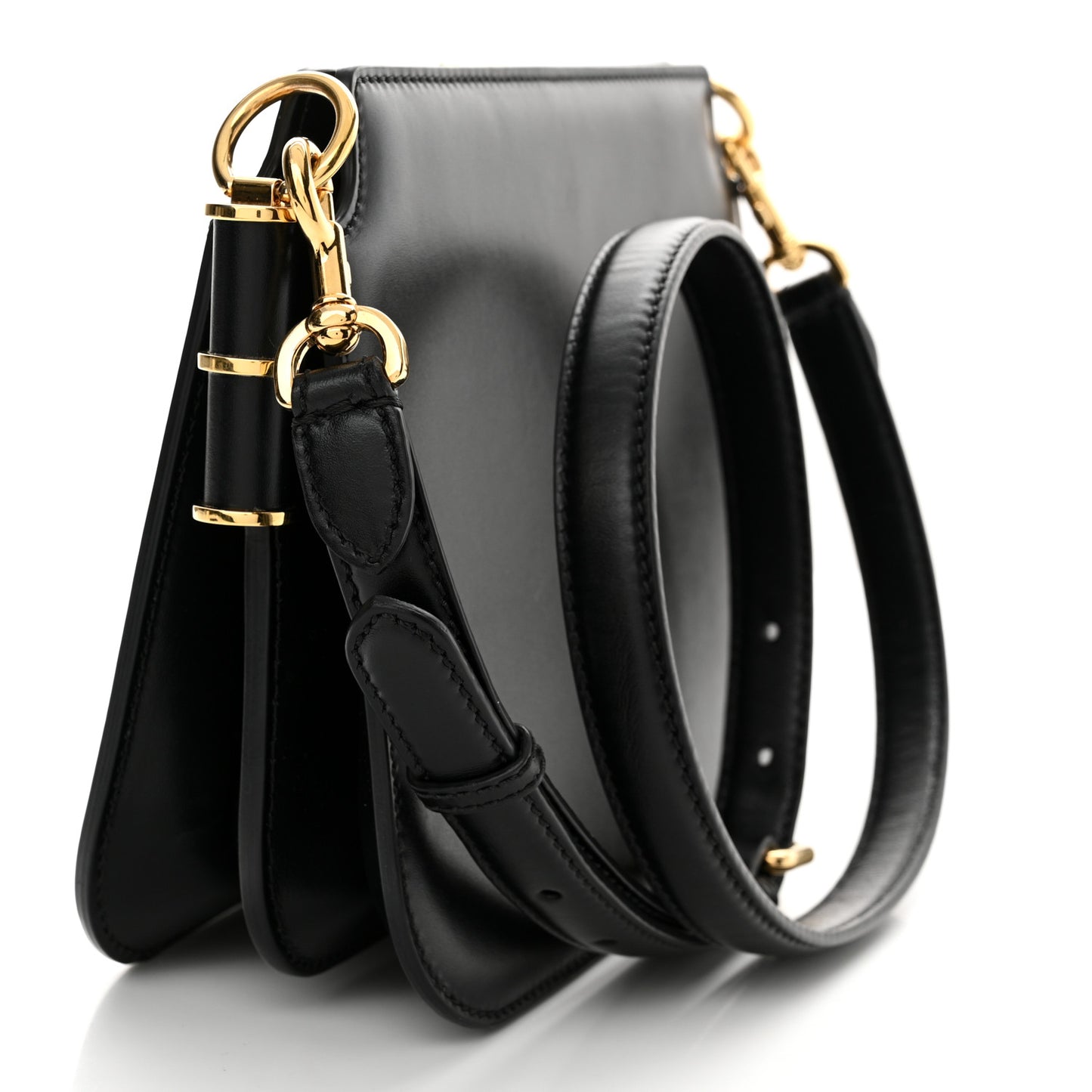 Vitello King Luxor Fendi Touch Shoulder Bag Black