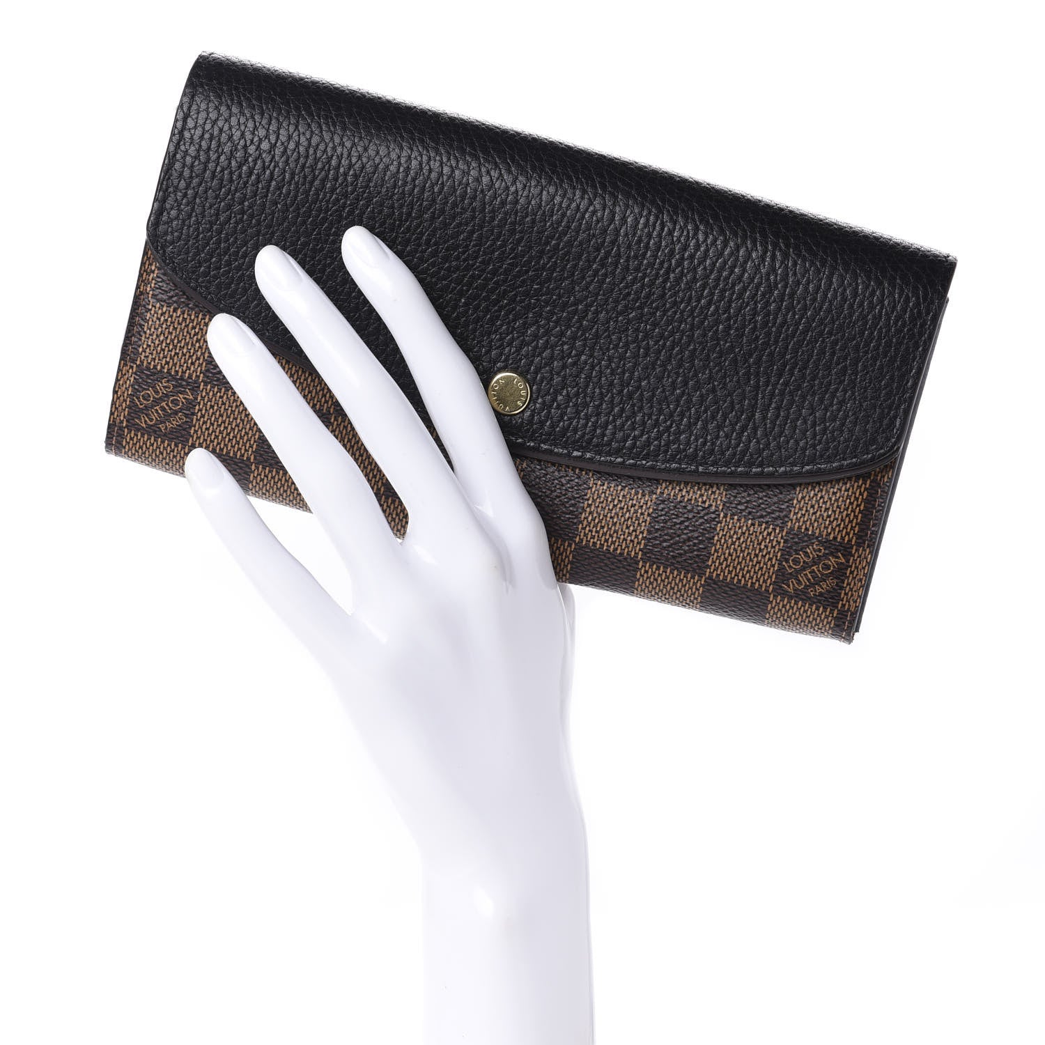 Louis Vuitton Damier Ebene Normandy Wallet Black 2 of 10