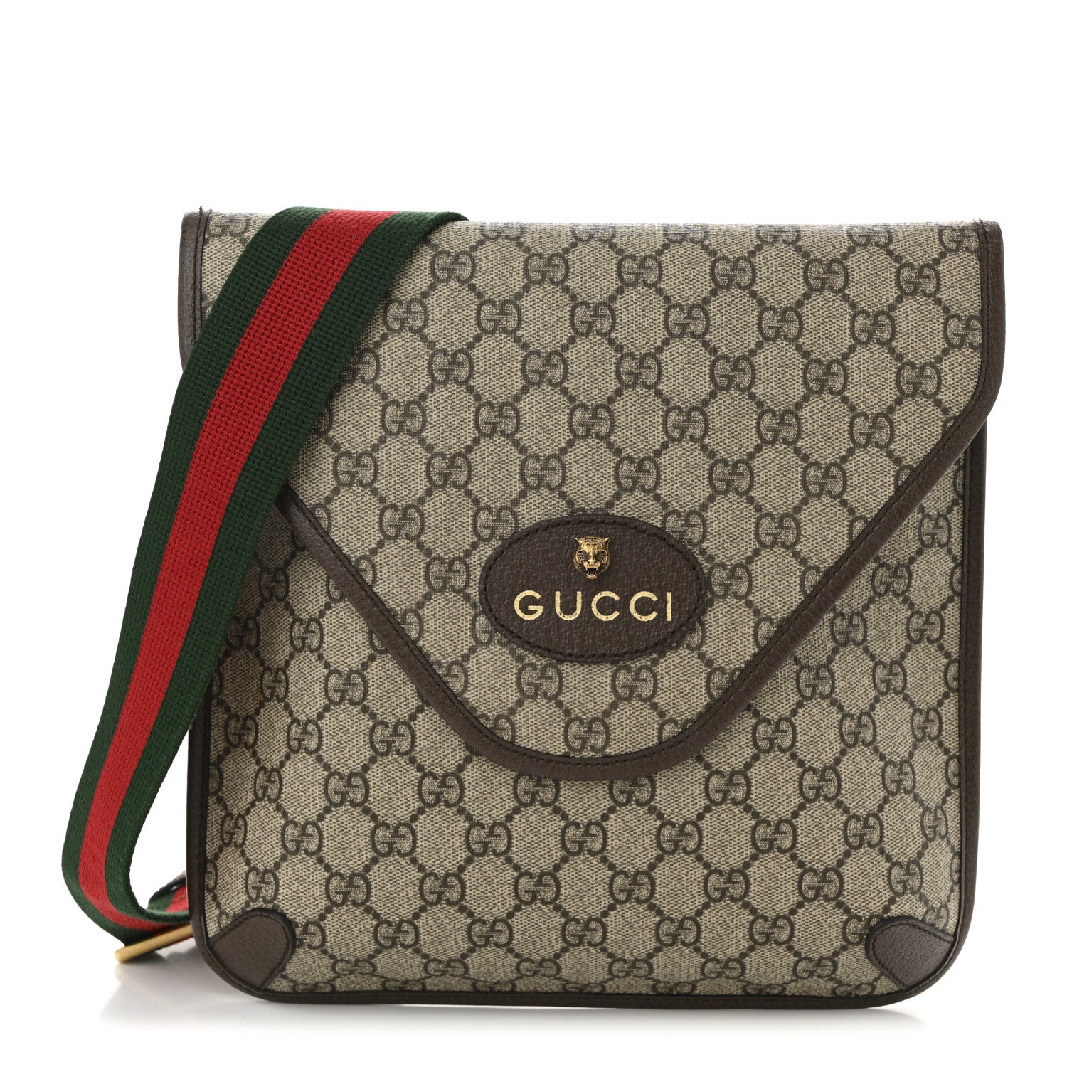 Gucci GG Supreme Monogram Web Medium Neo Vintage Flap Messenger Bag Beige New Acero 1 of 12