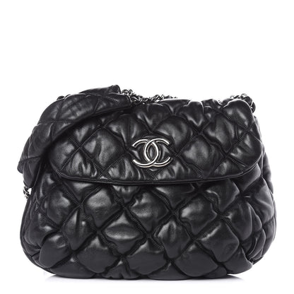 Chanel Lambskin Bubble Quilt Flap Bag Black 1 of 10