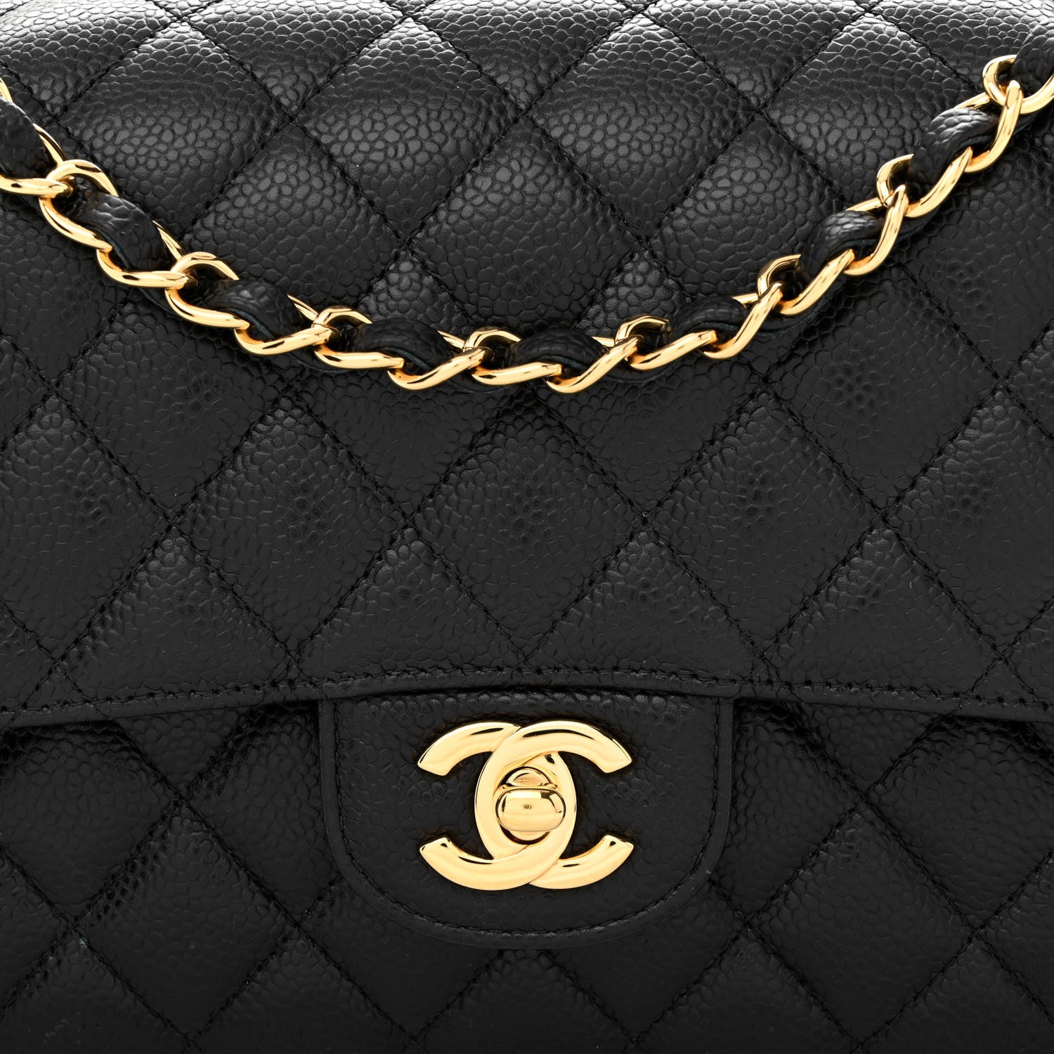Chanel Caviar Quilted Medium Double Flap Black 8 of 10