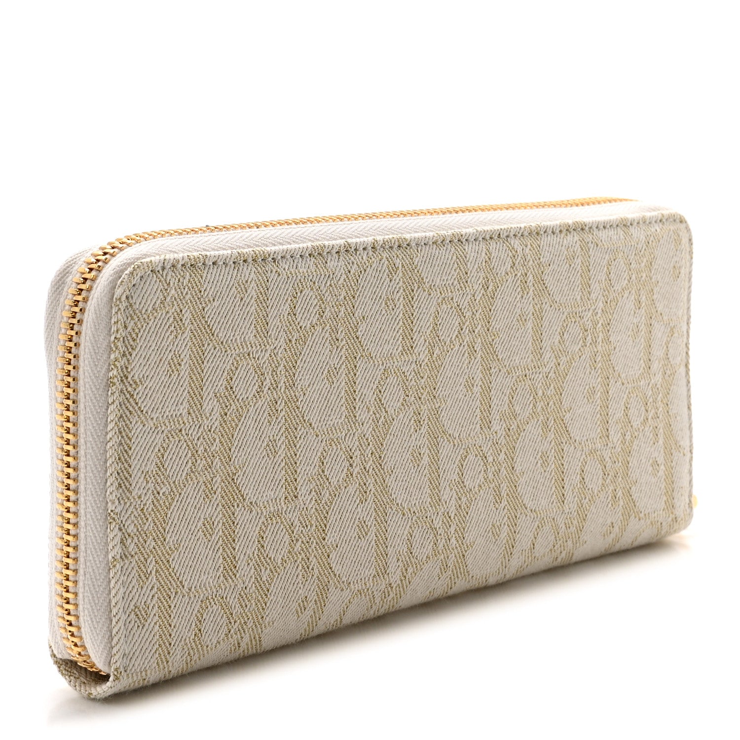 Christian Dior Metallic Oblique 30 Montaigne Voyageur Slim Wallet Or Multicolor 3 of 7