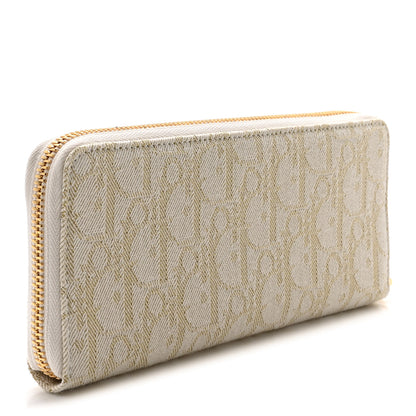 Christian Dior Metallic Oblique 30 Montaigne Voyageur Slim Wallet Or Multicolor 3 of 7