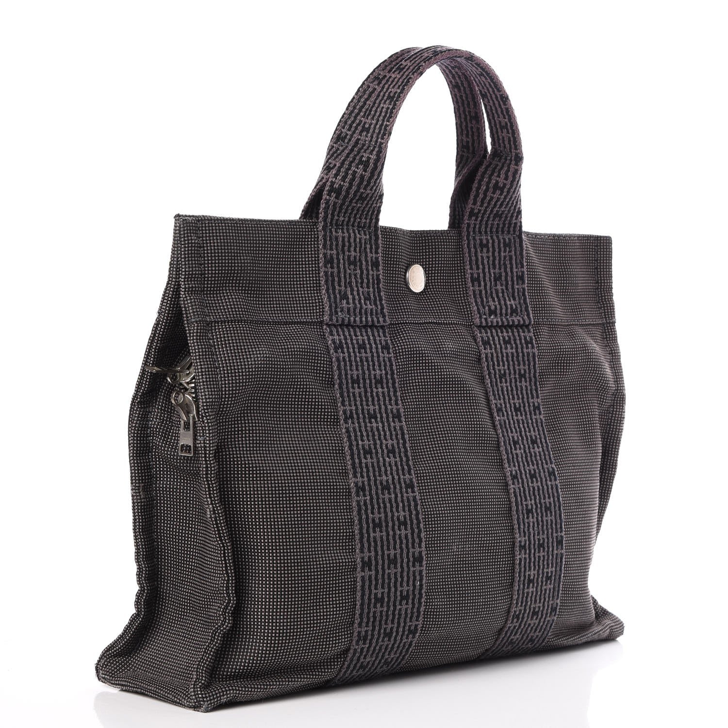 Hermes Canvas Herline PM Tote Grey 3 of 7