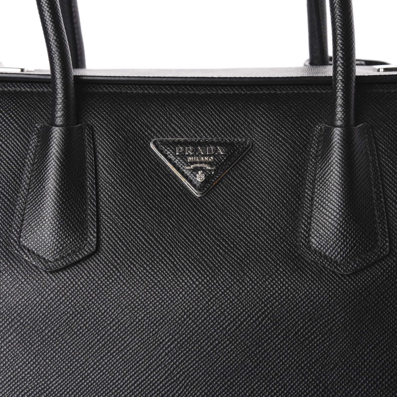 Prada Saffiano Cuir Twin Tote Black 9 of 9