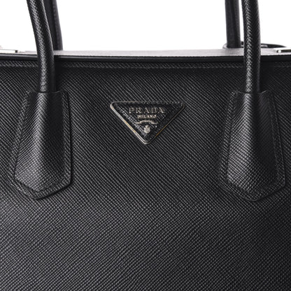Prada Saffiano Cuir Twin Tote Black 9 of 9