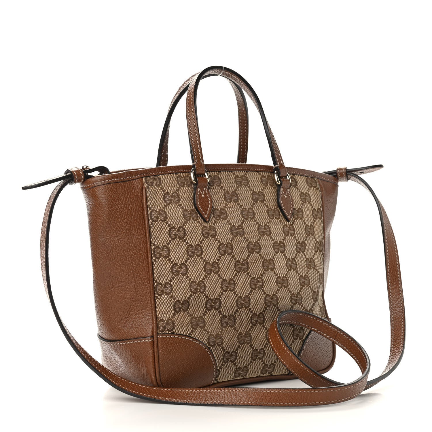 Gucci Monogram Textured Calfskin Mini Bree Top Handle Bag Beige Ebony Nocciola 3 of 12