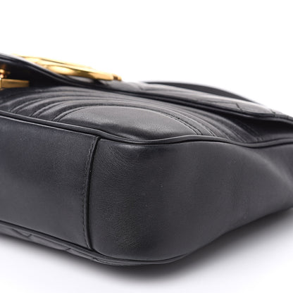 Gucci Calfskin Matelasse Medium GG Marmont Shoulder Bag Black 9 of 20