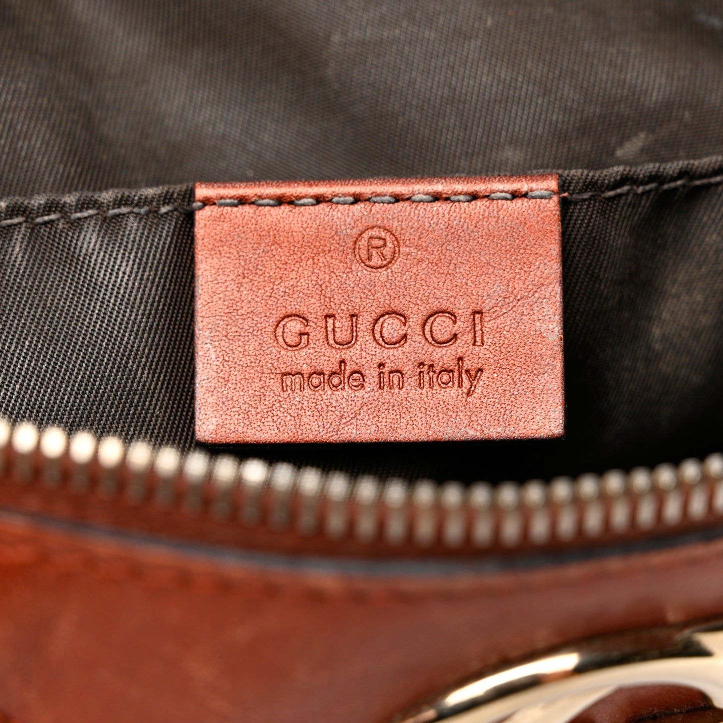 Metallic Microguccissima GG Cosmetic Case Burnt Orange