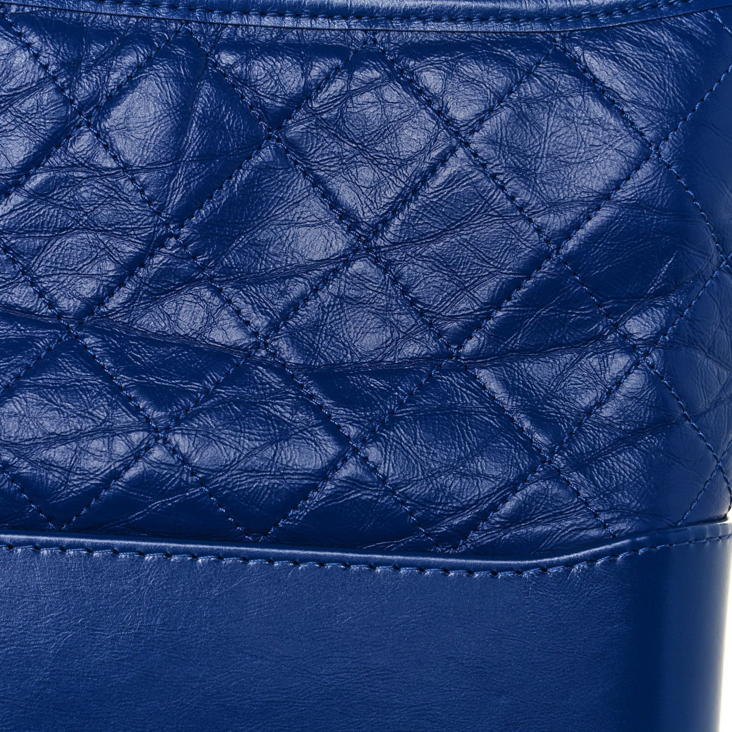Aged Smooth Calfskin Quilted Medium Gabrielle Logo Hobo Blue