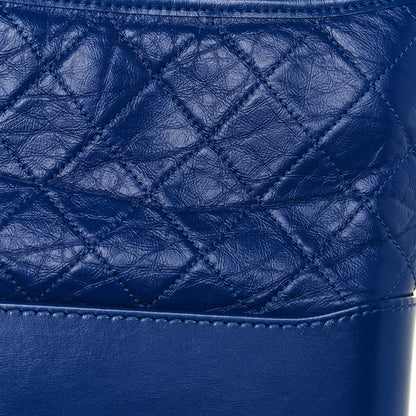 Chanel Aged Smooth Calfskin Quilted Medium Gabrielle Logo Hobo Blue 13 of 13