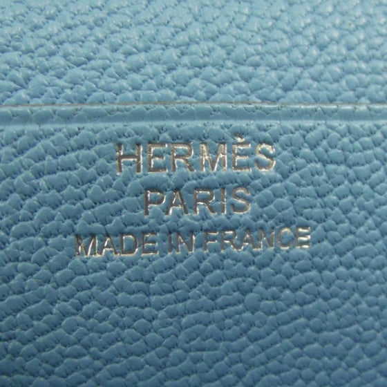 Hermes Chevre Bearn Wallet w Gusset Celeste 6 of 8