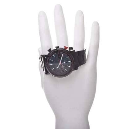 Gucci Stainless Steel Red Topaz 44mm G-Chrono Quartz Watch Black 2 of 6
