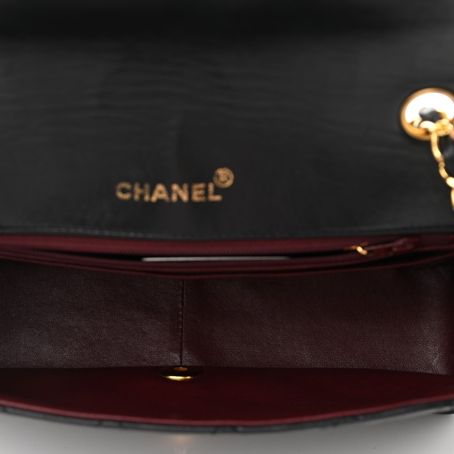 Lambskin Quilted Medium Single Flap Black